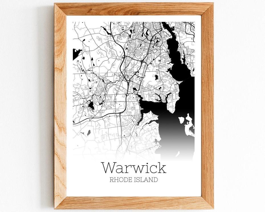 Warwick Map Instant Download Warwick Rhode Island City Map | Etsy, Warwick, United States, United States  Color, United States  With City