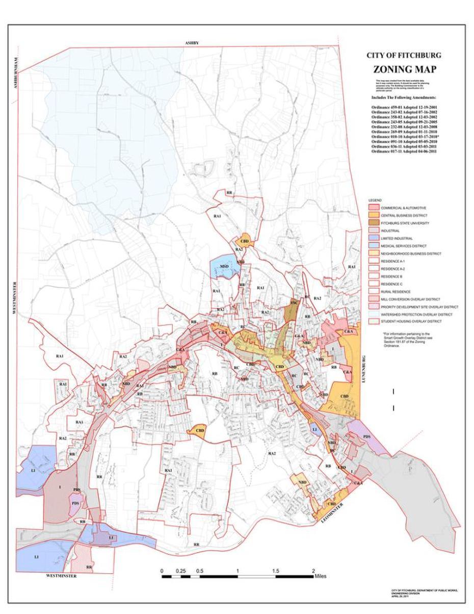 Zoning Map – Fitchburg, Ma, Fitchburg, United States, Fitchburg Line, Of Leominster Ma