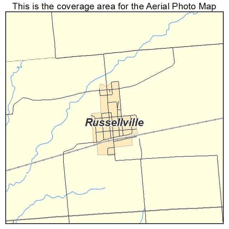 Aerial Photography Map Of Russellville, In Indiana, Russellville, United States, Russellville City Street, Russellville Tn