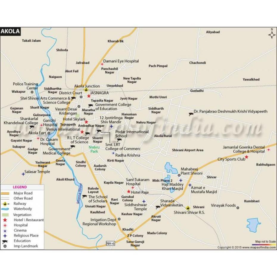 Akola City Map, Akola, India, Akola Maharashtra, Lord  Ganesh