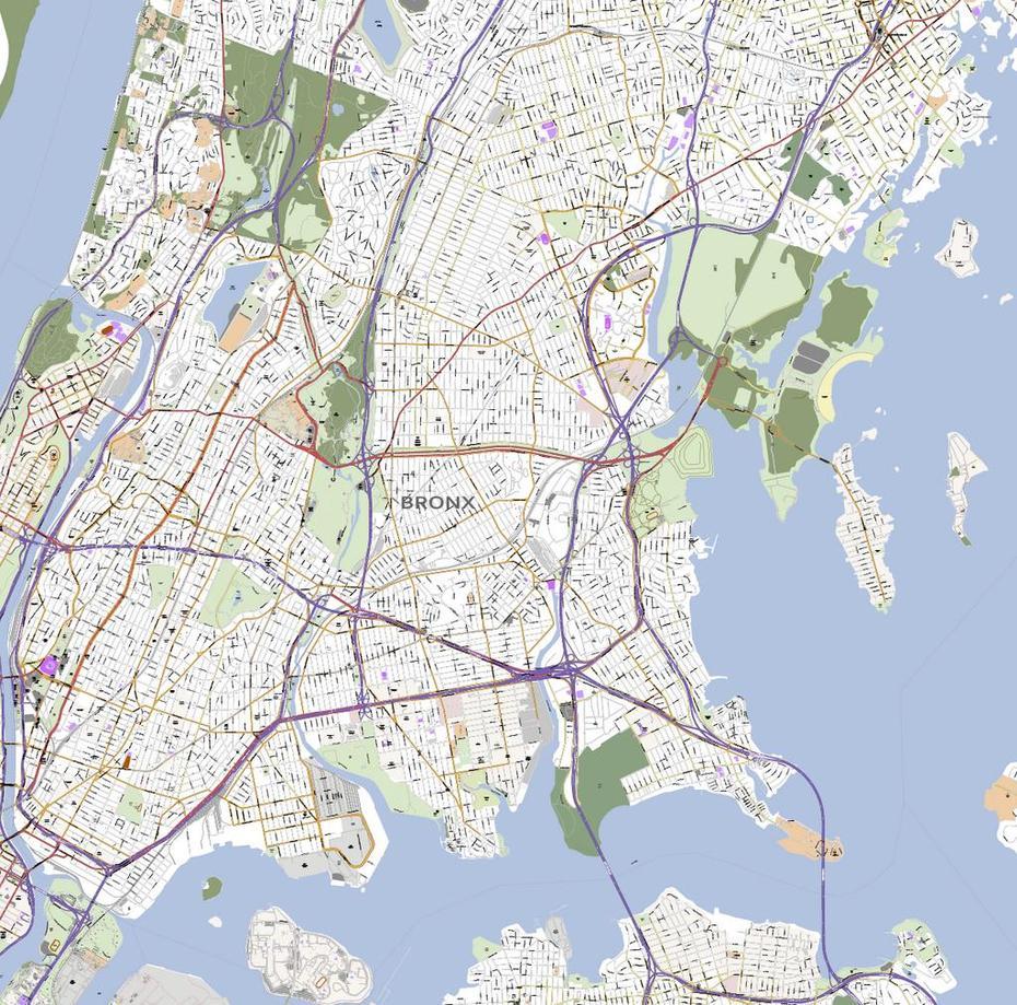 The Bronx Nyc Map – Bokepter, Bronx, United States, United States Country, United States  Colored