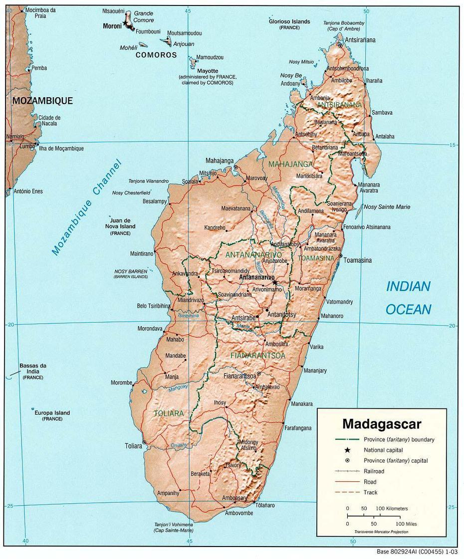 Detailed Relief And Political Map Of Madagascar. Madagascar Detailed …, Andranomanelatra, Madagascar, Madagascar Mountains, Madagascar Rainforest