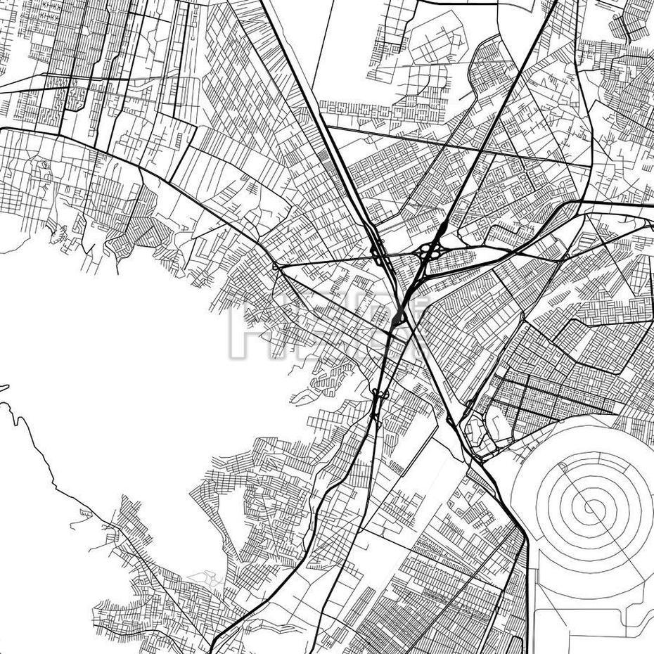 Ecatepec, Mexico, Downtown Map, Light | Hebstreits Sketches | Map …, Ecatepec, Mexico, A De Morelos Mexico, Metepec Mexico