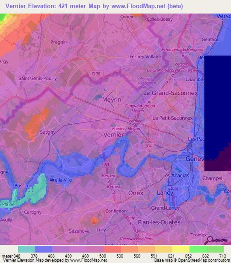 Elevation Of Vernier,Switzerland Elevation Map, Topography, Contour, Vernier, Switzerland, Chur Switzerland, Geneva  Location