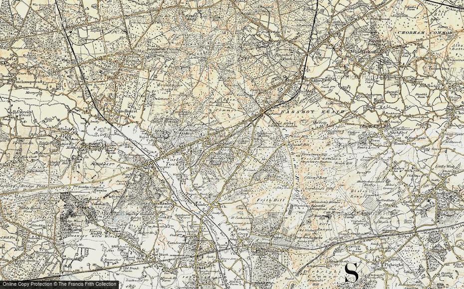 Map Of Camberley, 1897-1909 – Francis Frith, Camberley, United Kingdom, Surrey England, Street  Of Farnham Surrey