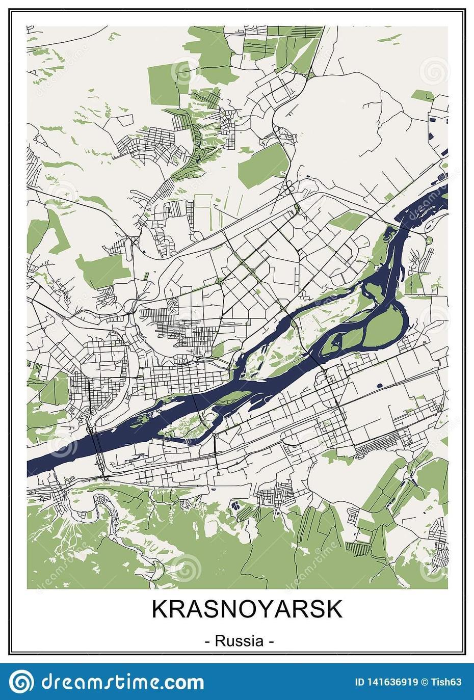 Map Of The City Of Krasnoyarsk, Russia Stock Illustration …, Krasnoarmeysk, Russia, Printable  Russia, Russia  Drawing