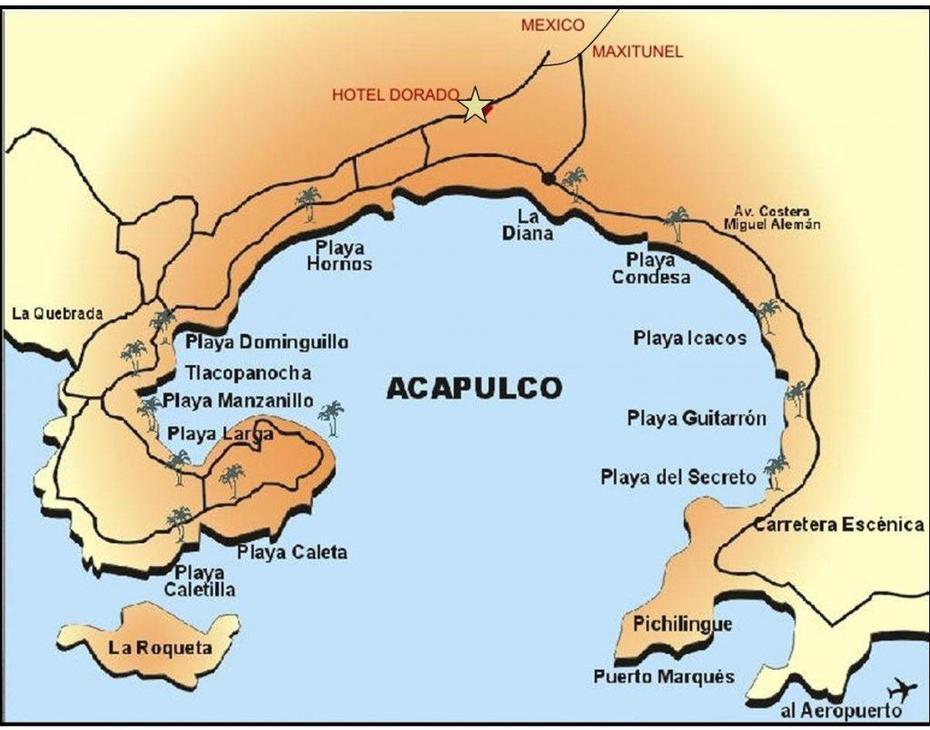 Mapa De Acapulco – Turismo, Acapulco De Juárez, Mexico, Imagenes De Acapulco, Acapulco Mexico Tourism