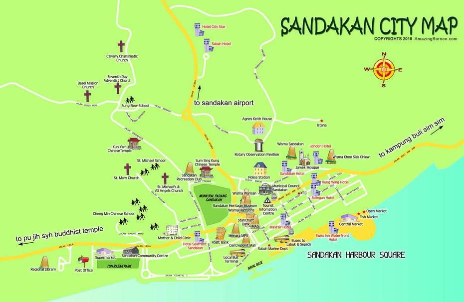 Maps Of Sabah – Amazing Borneo Tours, Sandakan, Malaysia, Sandakan Port, Melaka On