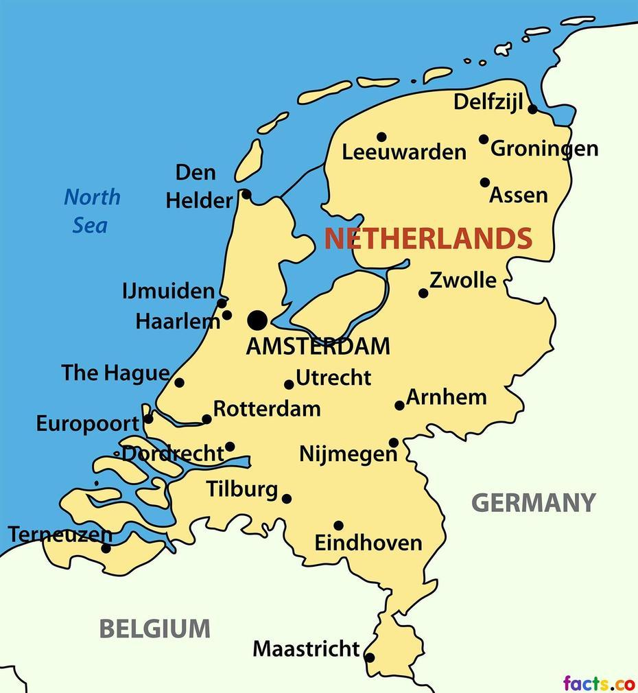 Netherlands City Map – Map Of Netherlands Cities (Western Europe – Europe), Best, Netherlands, Netherlands Cities, Netherlands Country