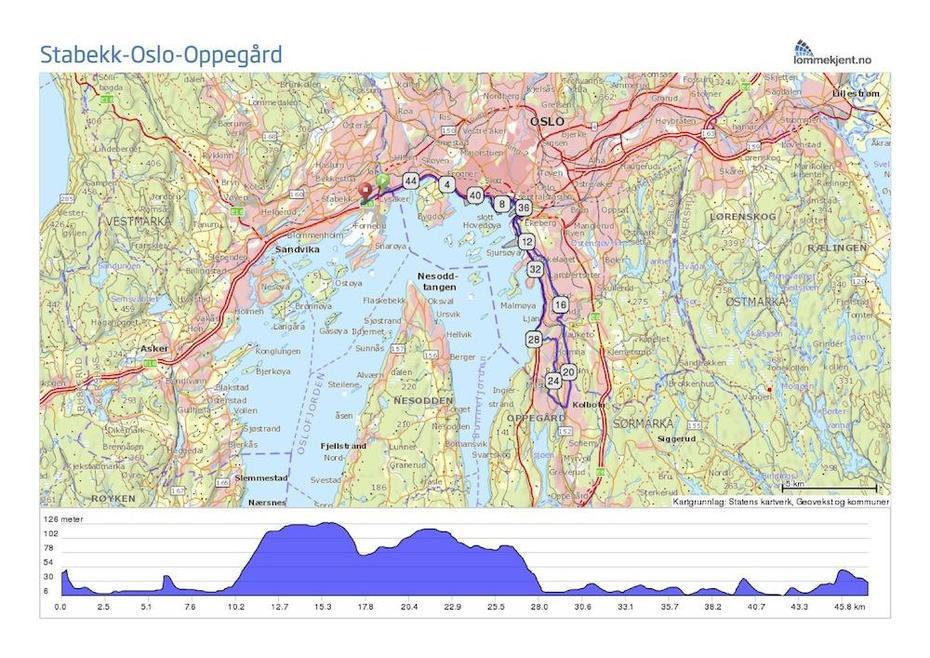 Norway Road, Southern Norway, Oppegard Kart, Oppegård, Norway