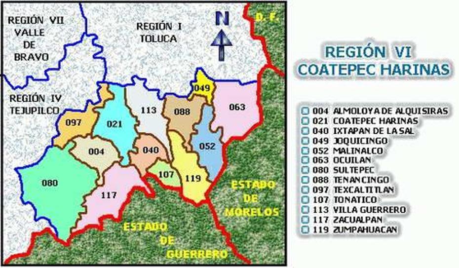 Region Coatepec Harinas : Lower Territorial Units, Coatepec Harinas, Mexico, Coatepec Harinas, Mexico