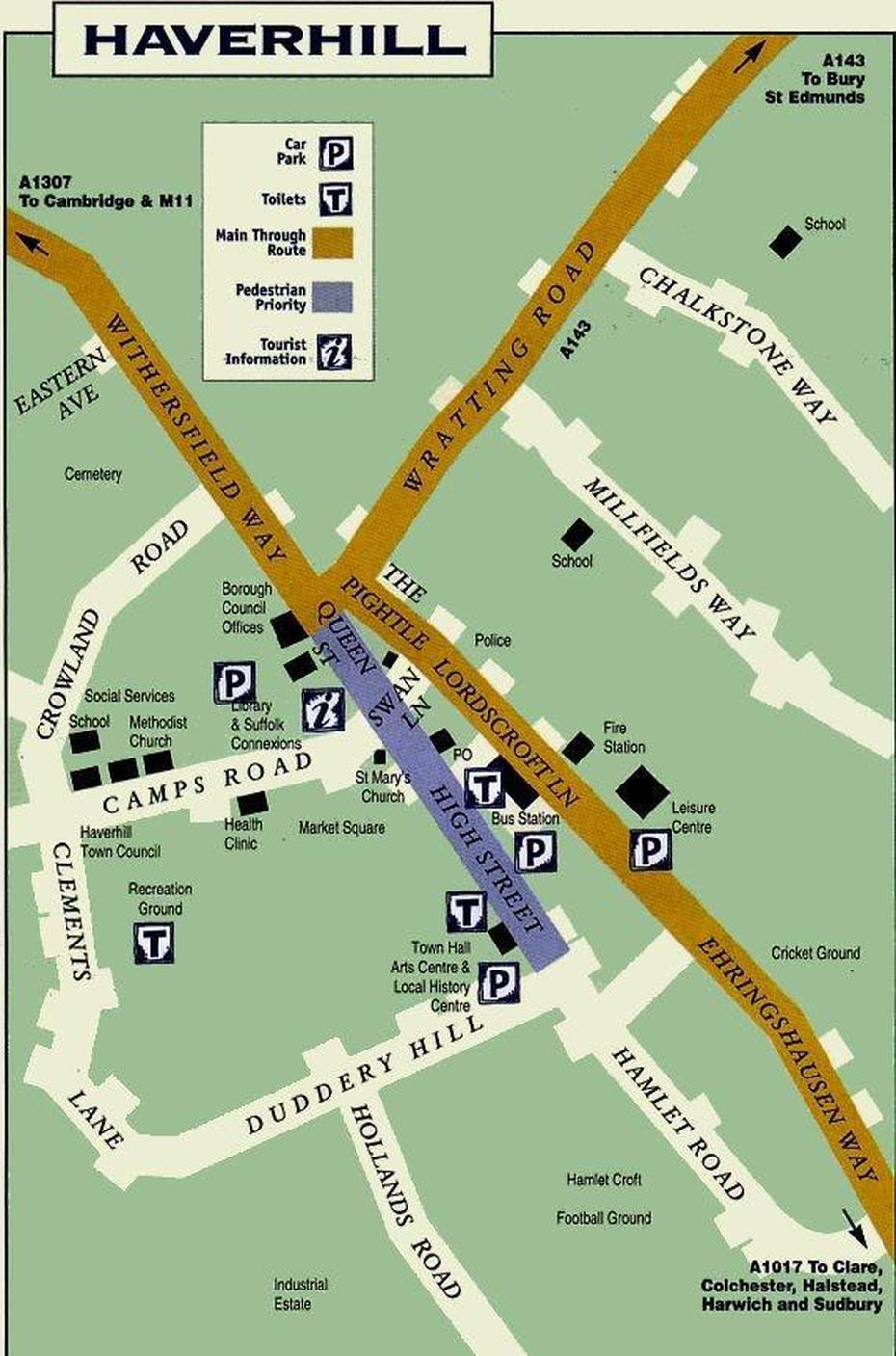 Town Map Of Haverhill, Haverhill, United Kingdom, United Kingdom Europe, Physical  United Kingdom