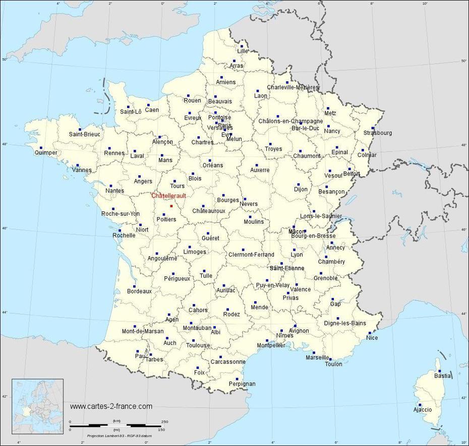 Carte De Chatellerault, Châtellerault, France, Strasbourg, Leon France