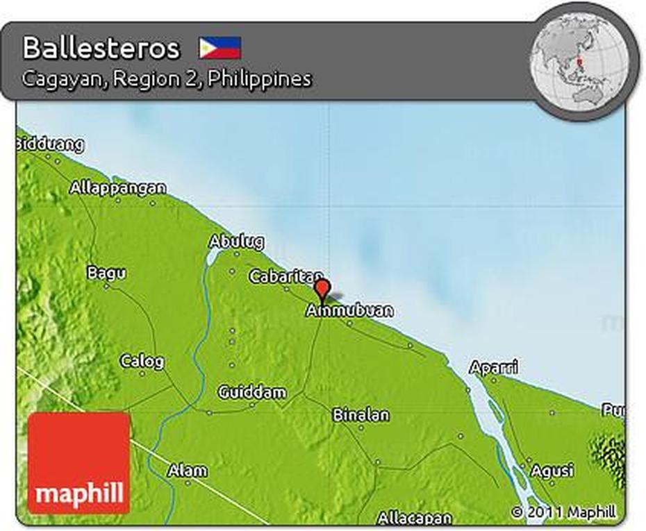 Free Physical Map Of Ballesteros, Ballesteros, Philippines, Luzon, Philippines Travel