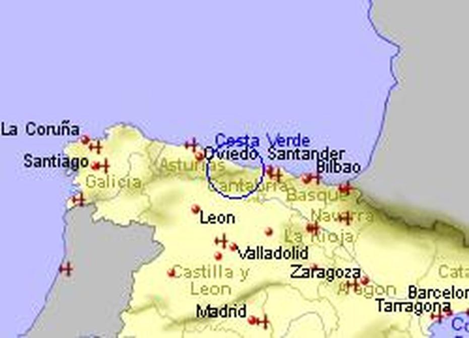 Map Of The Cangas De Onis Area, Fully Zoomed Out, Cangas, Spain, Consuegra Spain On, Adra Spain