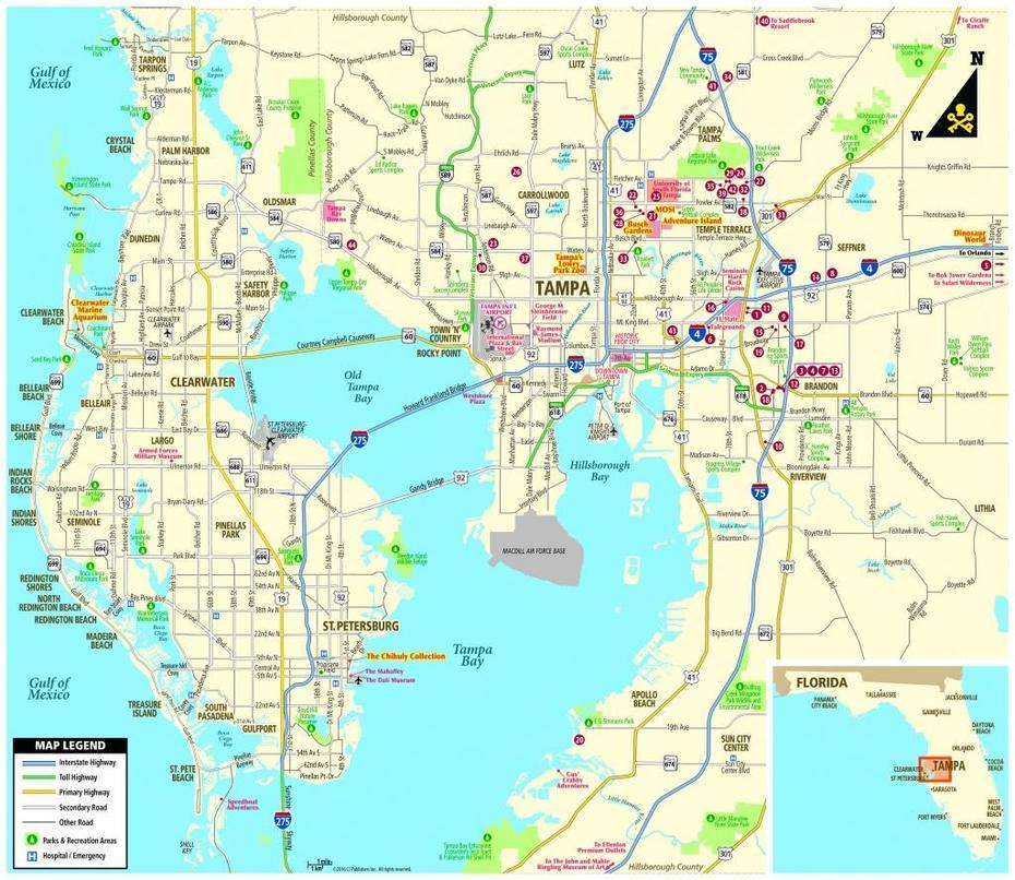 Map Of Tampa Florida And Surrounding Area – Printable Maps, Tampa, United States, Harbour Island Tampa, Depositphotos  10