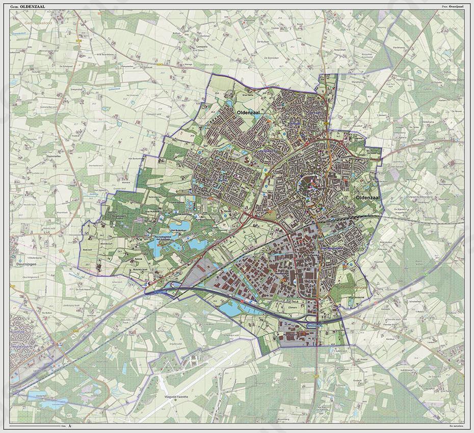 Oldenzaal | Kaarten En Atlassen.Nl, Oldenzaal, Netherlands, Vijfhoek Oldenzaal, Hulsbeek