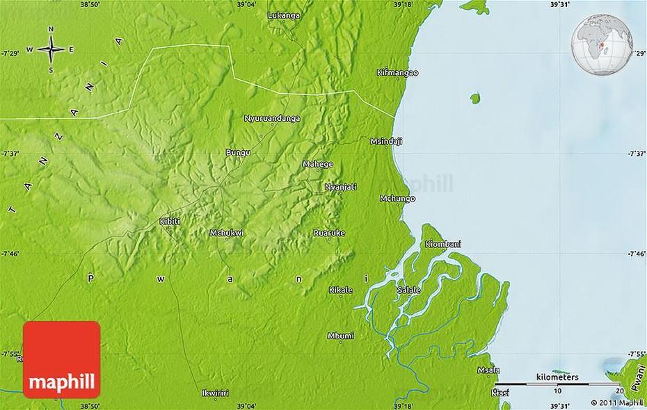 Physical Map Of Kibiti, Kibiti, Tanzania, Umbea, Conflict  Minerals