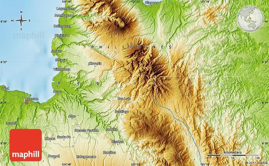 Physical Map Of Malitbog, Malitbog, Philippines, La Paz Leyte Philippines, Resort In  Leyte