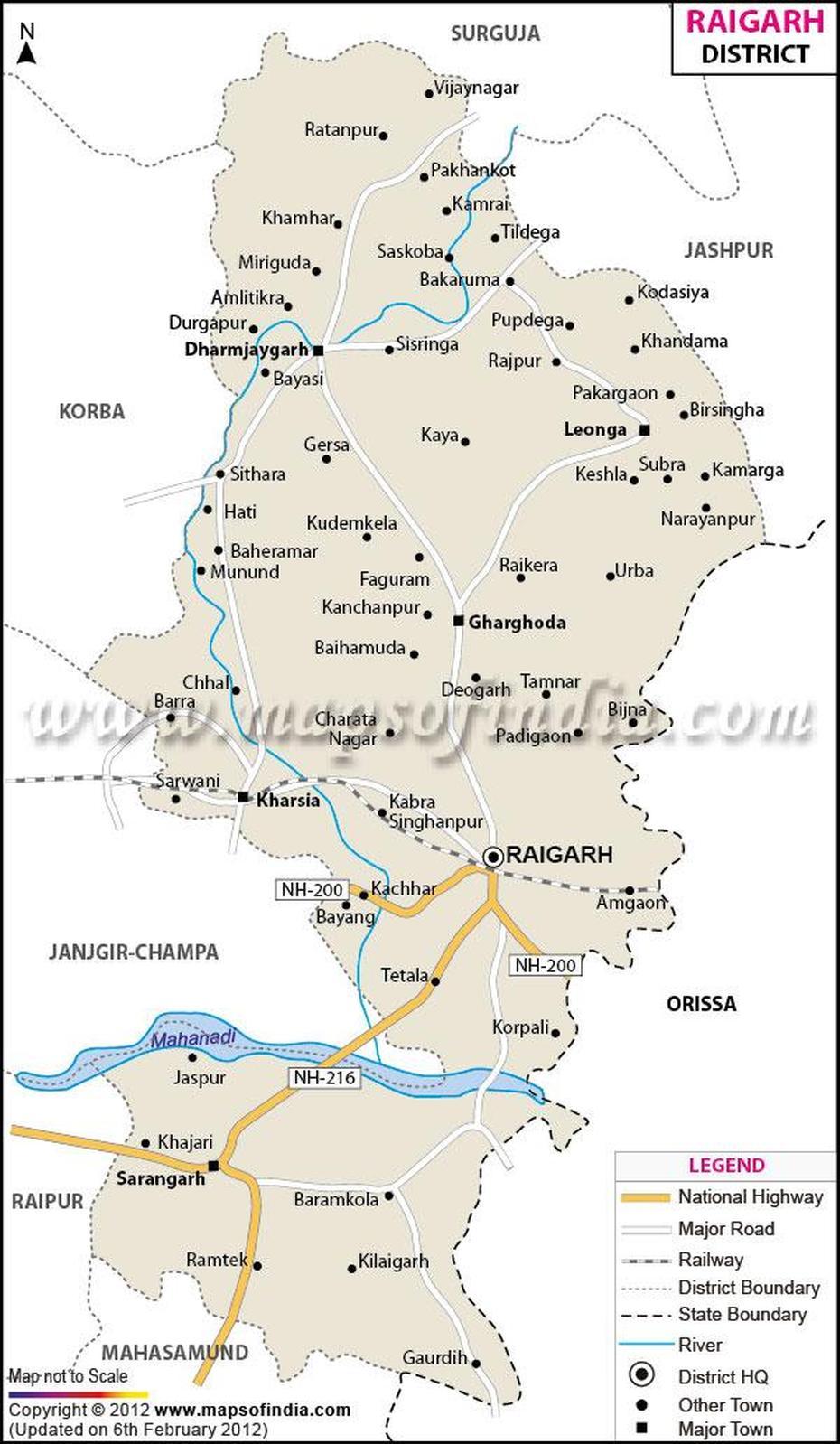 Raigarh District Map, Rāhatgarh, India, India  By State, Chennai India