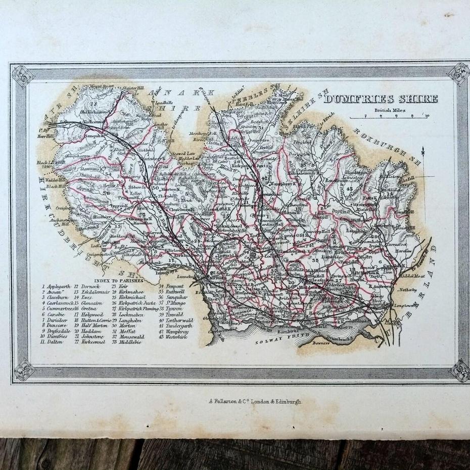 Antique Map Of Dumfries Shire Scotland 1854 | Etsy, Dumfries, United Kingdom, Dumfries, United Kingdom