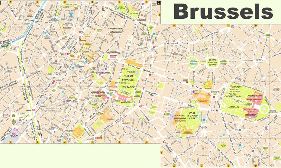 Brussels Tourist Map, Brussels, Belgium, Grand Place Brussels, Of Belgium Cities