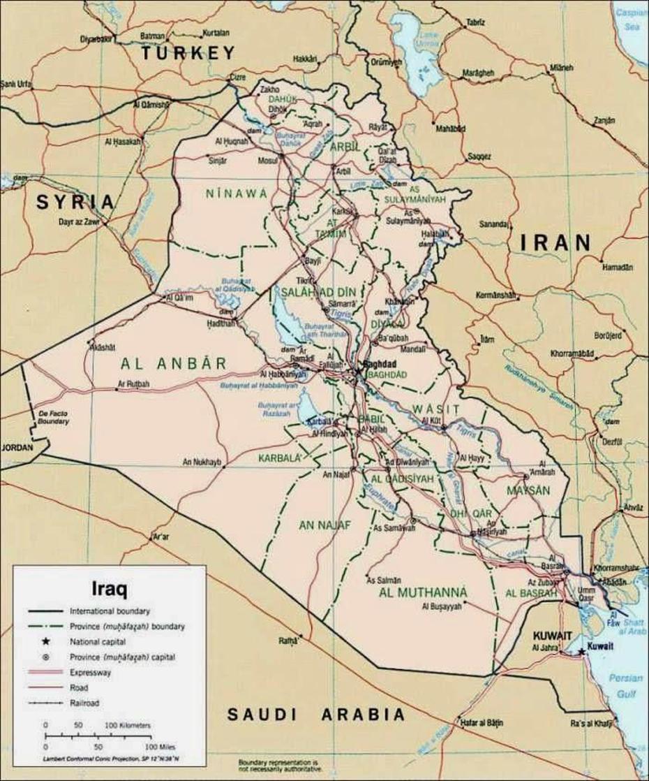 A Detailed Map Of Iraq, Ḩarīr, Iraq, Erbil Air  Base, Santare