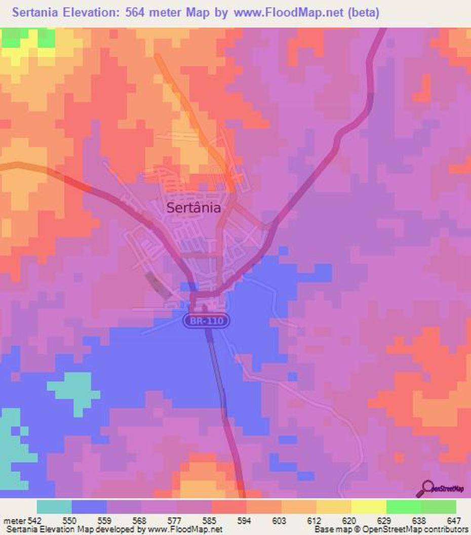 Elevation Of Sertania,Brazil Elevation Map, Topography, Contour, Sertânia, Brazil, Brazil Cities, Detailed  Of Brazil