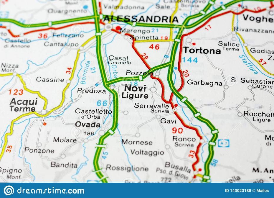 Geographic Map Of European Country Italy With Novi Ligure City Stock …, Novi Ligure, Italy, Liguria Italy, Montecatini Italy