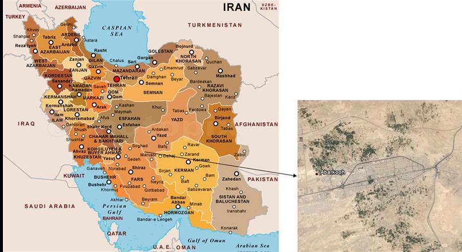 Iran  Vector, Iran Cities, Conventional Monitoring, Abarkūh, Iran