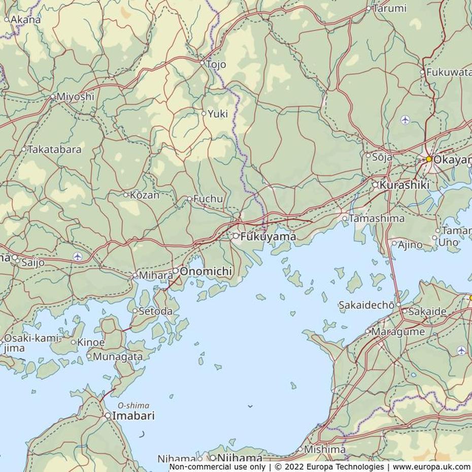 Map Of Fukuyama, Japan | Global 1000 Atlas, Fukuyama, Japan, Fukuyama Hiroshima, Onomichi