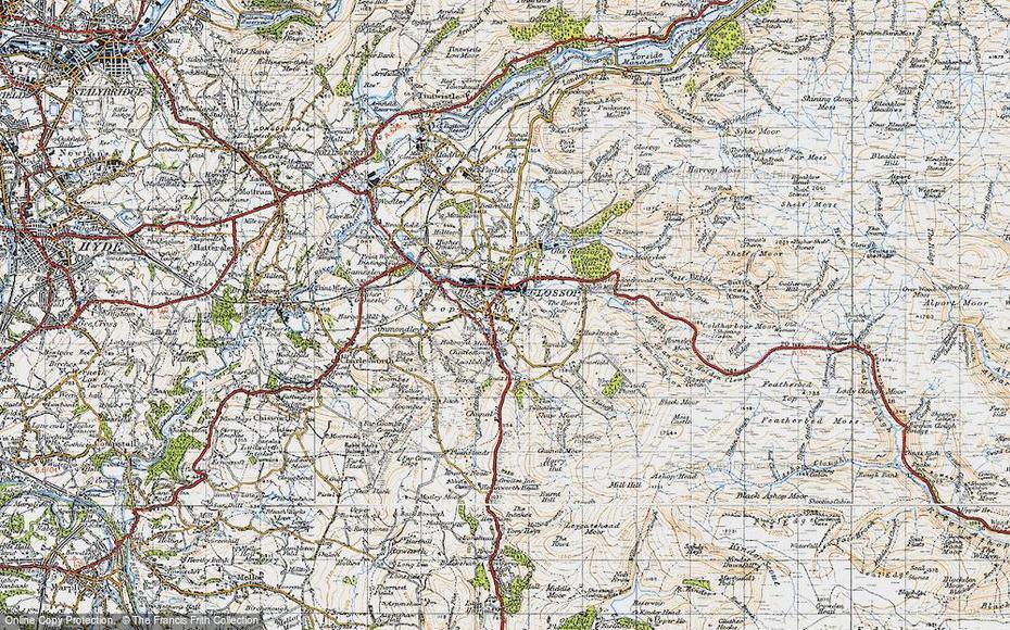 Map Of Glossop, 1947 – Francis Frith, Glossop, United Kingdom, Velika  Britanija, Blairquhan  Castle