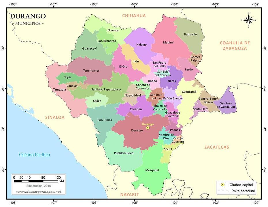 Mapa De Municipios De Durango | Descargar Mapas, Durango, Mexico, Las Canas Durango, Las Canas Durango Mexico