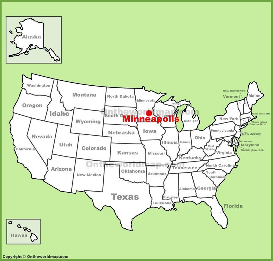 Minneapolis Location On The U.S. Map, Minneapolis, United States, United States Minnesota, United States  Massachusetts