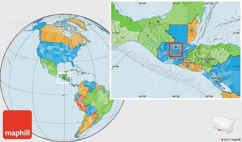 Political Location Map Of Tactic, Tactic, Guatemala, Guatemala Village, Guatemala On World