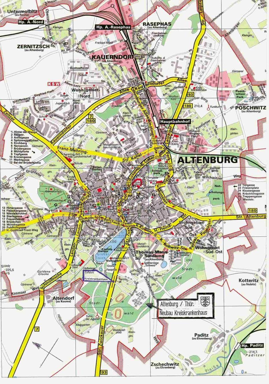 Stadtplan Altenburg, Altenburg, Germany, Augsburg Germany, Germany Travel