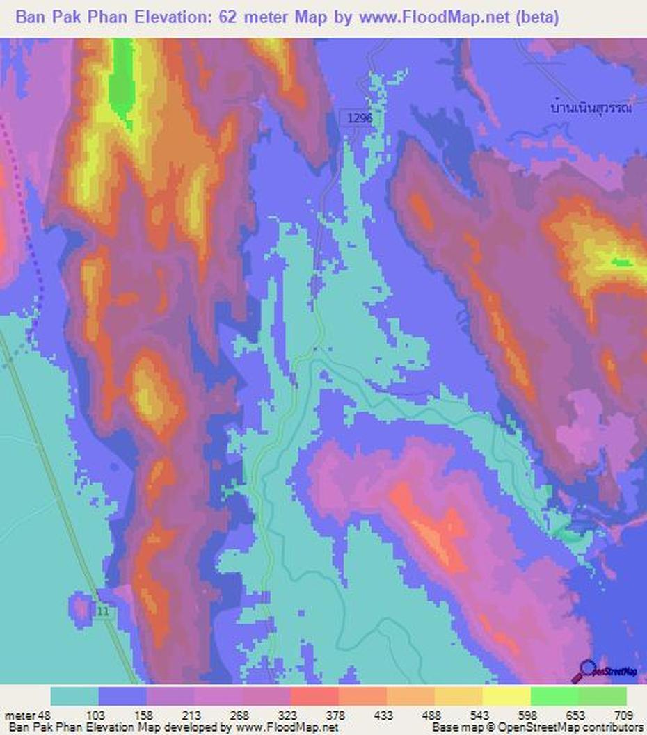 Elevation Of Ban Pak Phan,Thailand Elevation Map, Topography, Contour, Ban Pak Phun, Thailand, Ban Chiang, Udon Thailand