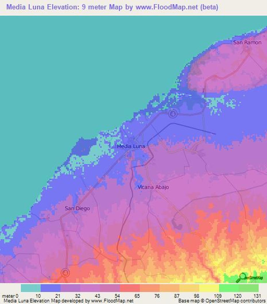 Elevation Of Media Luna,Cuba Elevation Map, Topography, Contour, Media Luna, Cuba, Media Luna Cuba, Sol Rio De Luna Y Mares Resort