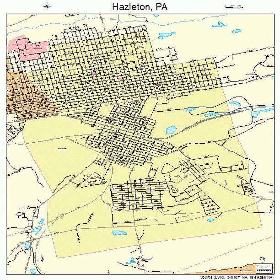 Hazleton Pennsylvania Street Map 4233408, Hazleton, United States, Danville Pa, Pennsylvania Topographic