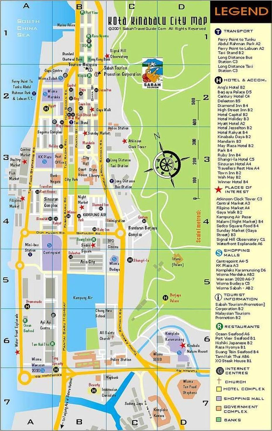 Kota Kinabalu Map Pdf, Kota Kinabalu, Malaysia, Kota Kinabalu Borneo, Mt Kota Kinabalu