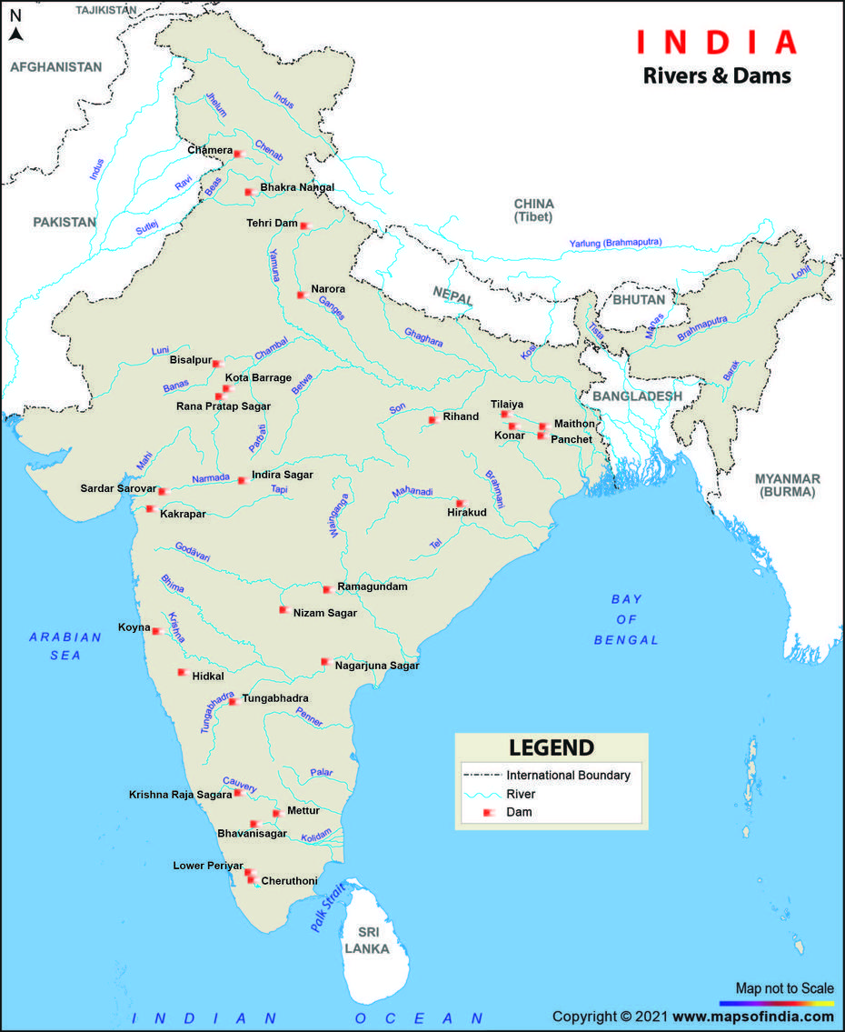 Major Dams In India | Aspirant Forum, Palaiya Āyakkudi, India, India  Puzzle, Big India