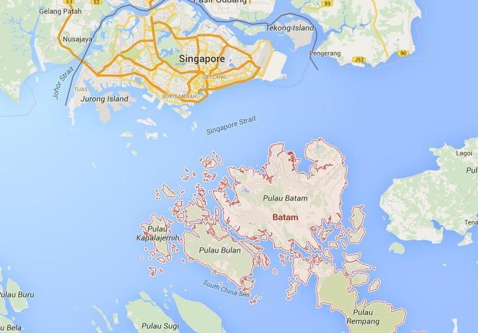 Map Of Batam, Bagam, Indonesia, Pulau Batam, Batam Singapore