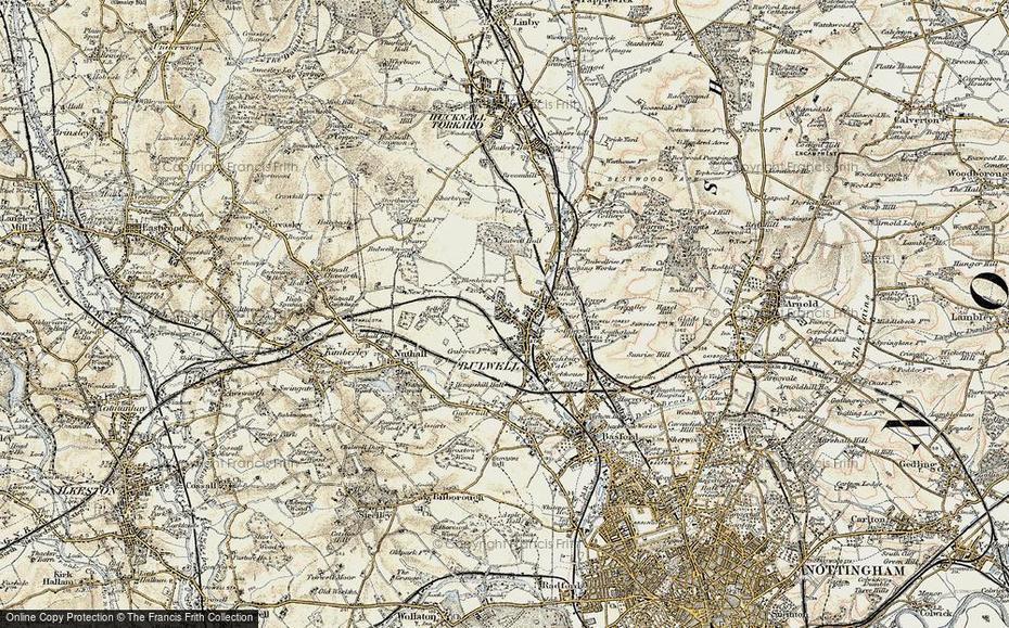 Map Of Bulwell, 1902-1903 – Francis Frith, Bulwell, United Kingdom, Historic, Nottingham Uk