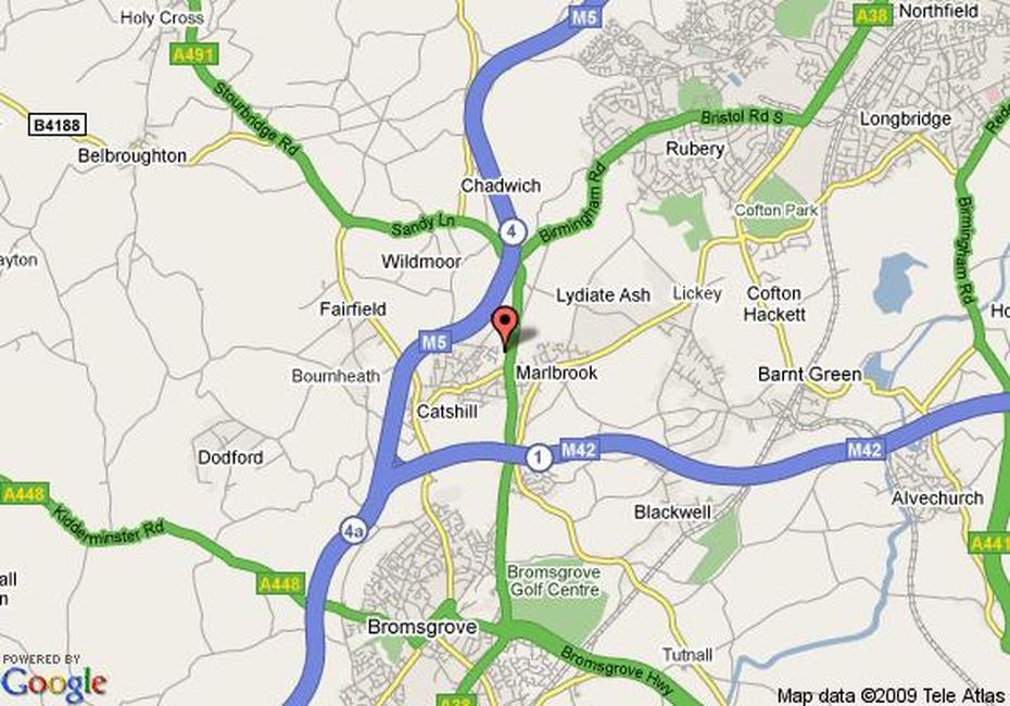 Map Of Hilton Bromsgrove, Bromsgrove, Bromsgrove, United Kingdom, Birmingham Bus, Worcester County Massachusetts