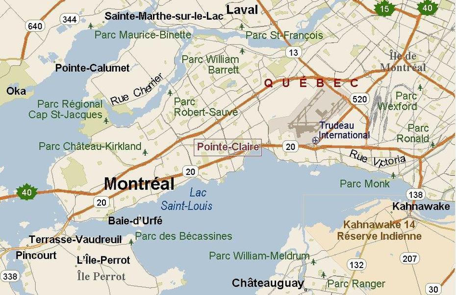 Pointe-Claire, Quebec Area Map & More, Pointe-Claire, Canada, Pointe Claire Qc, Ville De Pointe-Claire