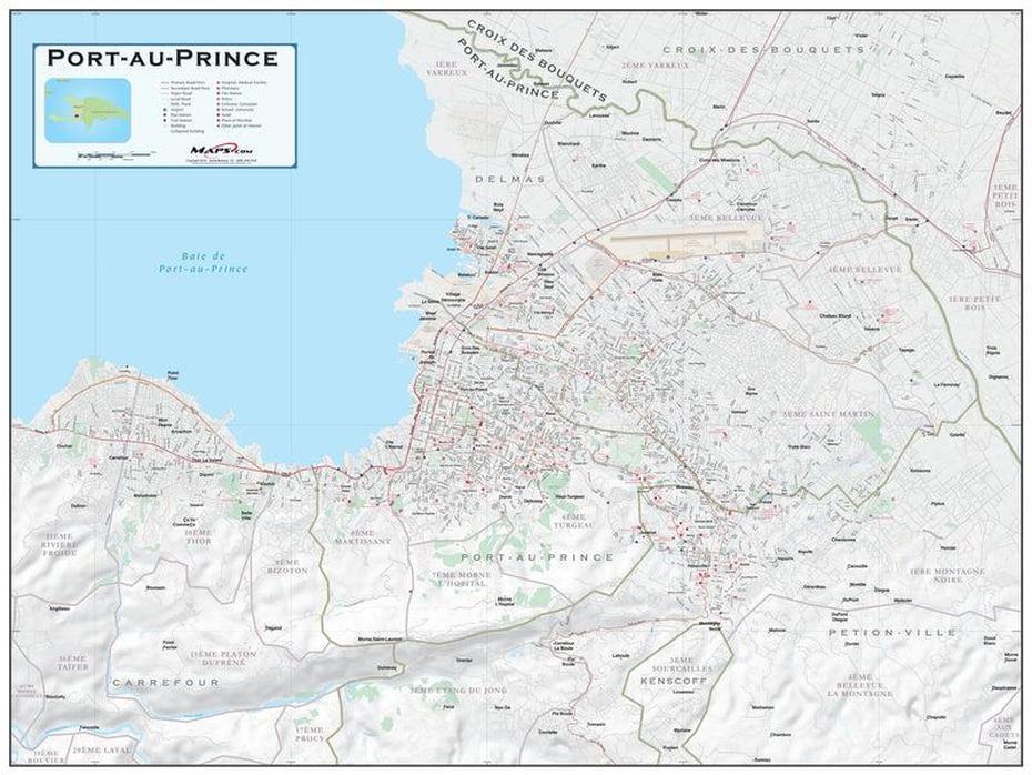 Port-Au-Prince, Haiti Wall Map | Maps, Port-Au-Prince, Haiti, Haiti Carte, Leogane Haiti