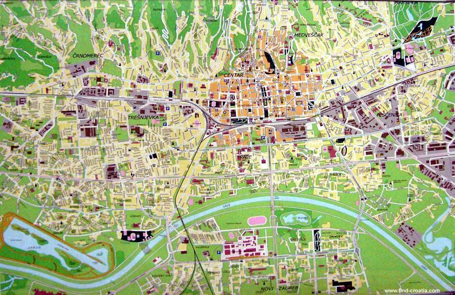 Zagreb Map, Zagreb, Croatia, Zagreb City, Croatia Town