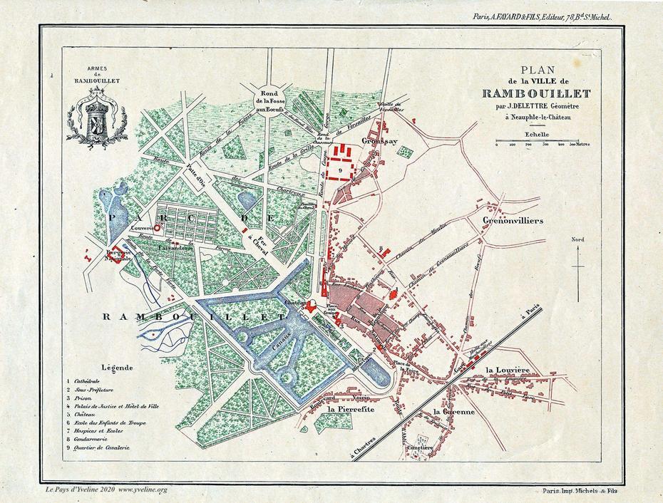 B”Rambouillet, Plan Delettre 1890 – Le Pays Dyveline”, Rambouillet, France, Eure Et  Loire, Chateau  Maintenon