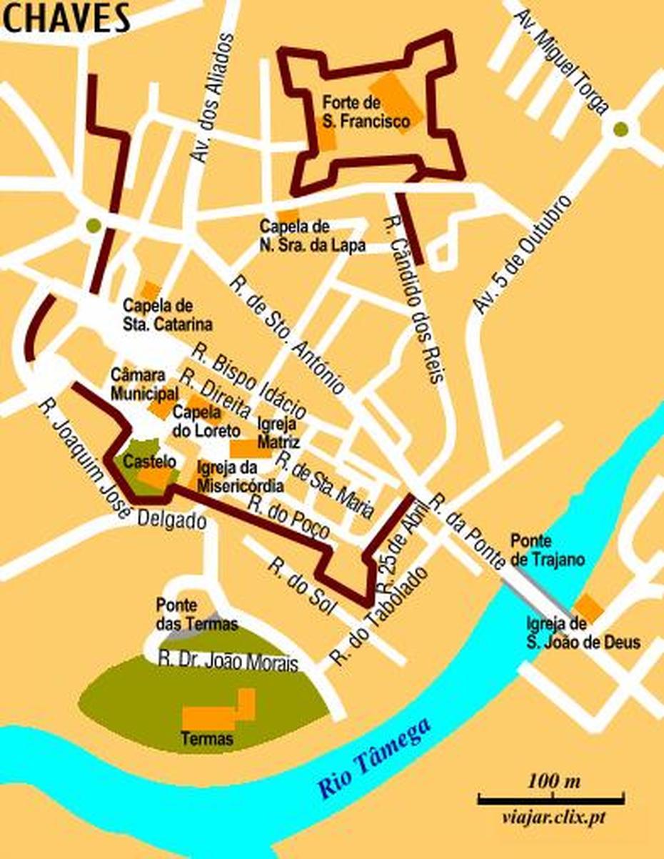 Chaves Cidade Mapa | Mapa, Chaves, Portugal, Portugal Tourism, Castles In Portugal