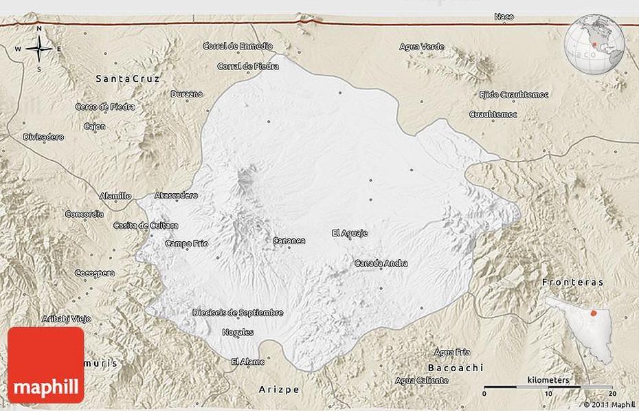 Classic Style 3D Map Of Cananea, Cananea, Mexico, Blank  Of The States, Sonora Mexico People